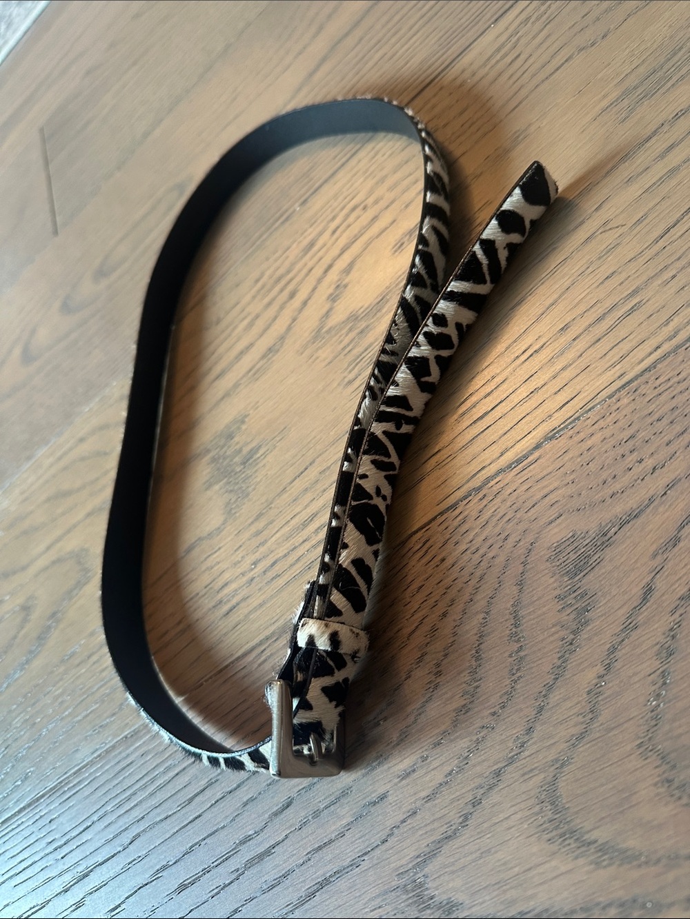 Club Monaco Black and White Leopard Slim Women’s Belt